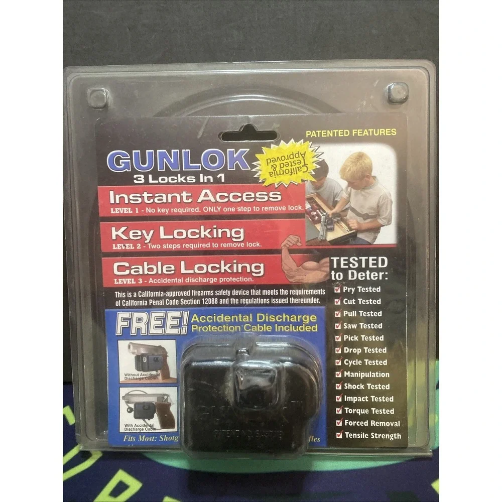 Pro-Lok Gunlock 3 Locks in 1 - Instant Access, Key Locking, or Cable Locking A2